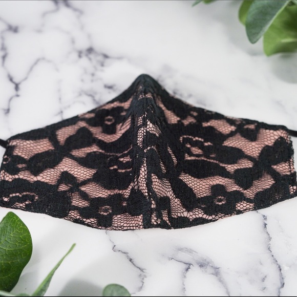 Recommend🌟Cotton face mask decorated with lace - Picture 2 of 5